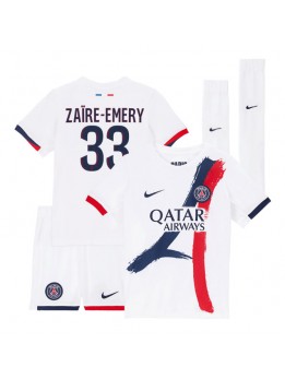 Detské Futbalové oblečenie Paris Saint-Germain Warren Zaire-Emery #33 2025-26 Krátky Rukáv - Preč (+ trenírky)